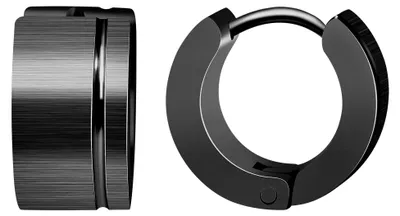 Immagine prodotto di Orecchini a cerchio pieghevoli Akzent in acciaio inossidabile, IP Black, nero