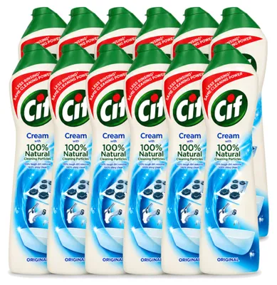 Produktbild von 12 x Cif Scheuermilch Bad & Küche Original - 500 ml - Vorteilspackung - 12 Stücke
