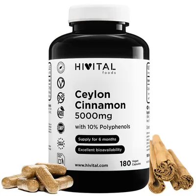Zdjęcie produktu dla Cynamon cejloński 5000 mg | 180 wegańskich kapsułek