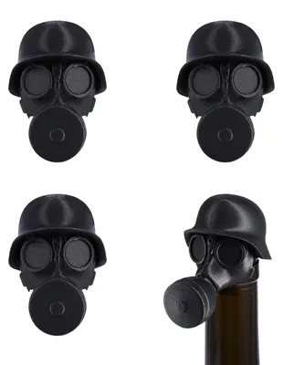 Bierflaschenverschlüsse, 4 Stück, Vintage-Design, schwarz, wiederverwendbar