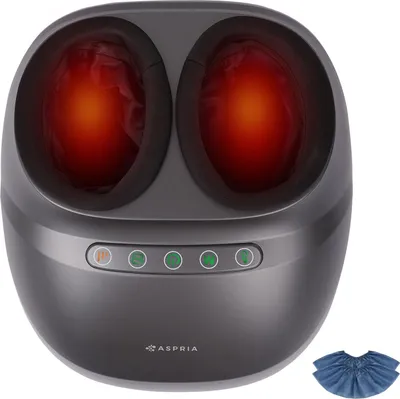 Immagine prodotto di Massaggiatore plantare Aspria Cloudwalk con funzione termica, massaggio Shiatsu profondo e compressione ad aria a 360°, regalo ideale per chi soffre di fascite plantare e neuropatia, per l'ufficio e la casa, fino alla taglia 45