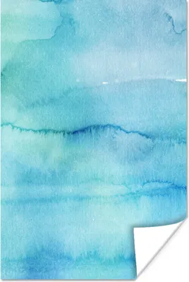 Produktbild von MuchoWow® Poster Aquarell - Blau - Abstrakt 40x60 cm - Plakate für die Wand - Poster Babyzimmer