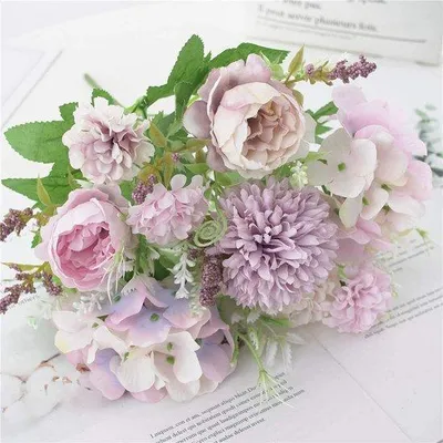Produktbild von Famanu Kunstblumen Bouquet - Kunstblumen für Hochzeit und Dekoration