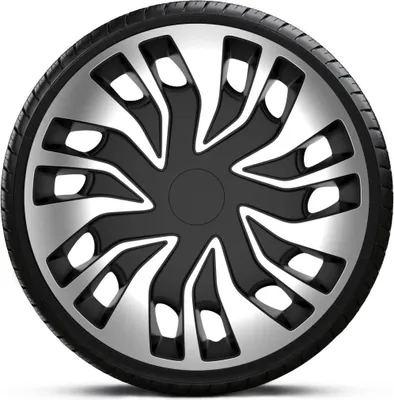 Produktbild von 16" Zoll Radkappen Schwarz Silber Radzierblenden Radblenden 16 FAST VAN SILVER BLACK ARGO