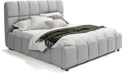 Produktbild von FEDVE Polsterbett Doppelbett Egeris Bett Bettkästen 160x200 cm Grau (Magic Velvet 2240) Mit Matratze