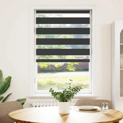 Obrázek produktu pro vidaXL Dvojitá roletka, černá, 80 x 150 cm, šířka látky 75,9 cm, polyester