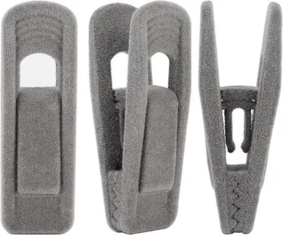 Immagine prodotto di Mollette in gomma - 20 ganci antiscivolo per appendere i vestiti - ganci robusti - mollette per appendere e togliere i vestiti - bianco-grigio
