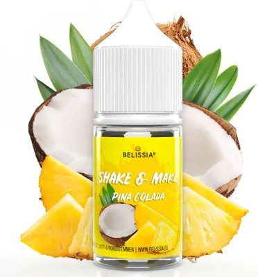 Produktbild von Belissia Shake and Make Pina Colada Refill - 30 ml hochdosiertes Lebensmittelaroma - zum Nachfüllen - Für Backen, Speisen, Getränke, Shakes, DIY uvm