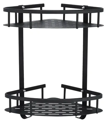 Produktbild von Eckduschregal Duschablage Duschkorb - Aluminium - Schwarz - 22 x 22 x 36,5 cm - Ohne Bohren für Dusche und Bad