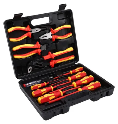 Imagen del producto de Juego de 12 piezas de destornilladores y alicates aislados, herramientas eléctricas con probador de voltaje, ideal para electricistas, reparaciones domésticas de automóviles