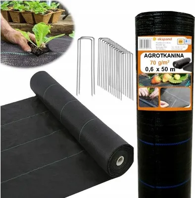 Produktbild von Ekspand | Agrotuch - Schwarz - 0,6 x 50 m - UV-beständig - 30 Stifte
