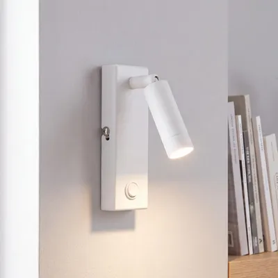Obrázek produktu pro LED nástěnný spot bílý kov nastavitelný s vypínačem nástěnná lampa na čtení pohovka postel