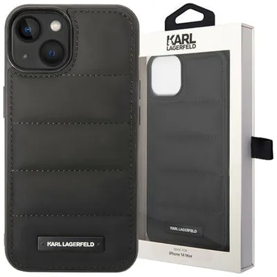 Produktbild von Schutzhülle Karl Lagerfeld Puffy Elongated Logo für iPhone 14 Plus, Schwarz