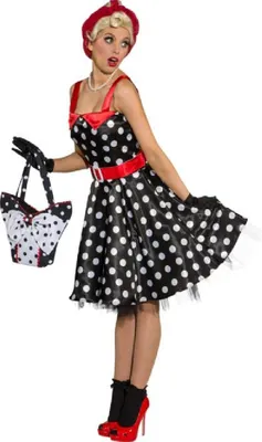 Produktbild von O9514-46 schwarz Damen Boogie Woogie Polkakleid Gr.46