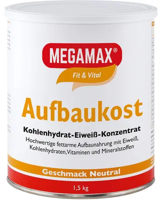 Zdjęcie produktu dla MEGAMAX Fit & Vital Koncentrat węglowodanowo-białkowy o smaku neutralnym, 1500 g proszku