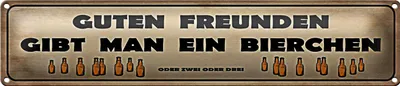 Produktbild von Blechschild Spruch 46x10cm Guten Freunden gibt ein Bierchen Dekoration