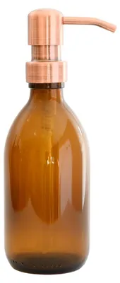 Produktbild von Seifenspender aus braunem Glas - Pumpkopf, 300 ml