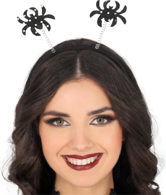 Produktbild von Spinnen Stirnreif Halloween Accessoire Tierisches Design Mit Humor Schwarz, Farbe: Schwarz