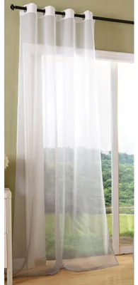 Transparenter Voile-Gardinen-Schal mit Ösen, grau, 245x140 cm