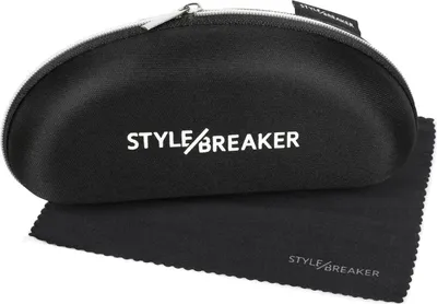 Produktbild von styleBREAKER Brillenetui 16,5 x 7 x 6,5 cm mit Reißverschluss und Microfaser Putztuch | Sonnenbrillen Softcase stoßfest | Brillenbox für sichere Aufbewahrung