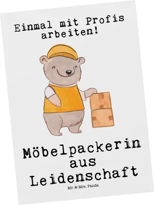 Produktbild von Mr. & Mrs. Panda Grußkarte Möbelpackerin Leidenschaft - Weiß - Geschenk, Lustig, Postkarten, Ansichtskarte, Umzugsfirma, Umzugsservice, Ansichtskarten, Spruch, Postkarte