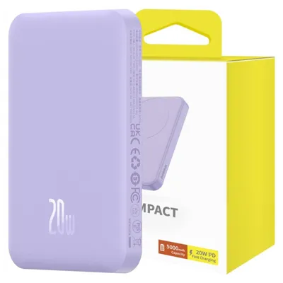 Produktbild von Baseus P10022107513-00, 5000 mAh, Kabelloses Aufladen, 15 W, Violett