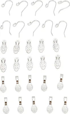 Produktbild von 30 Stück Ohrringhaken-Anhänger-Set mit 10 20 DIY-Silber für die Schmuckherstellung