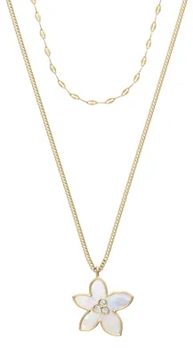 Produktbild von Fossil Halskette Mehrreihig Sutton Flower Edelstahl Goldton JF04969710