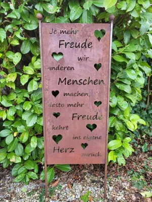 Produktbild von Edelrost Gartenschild Je mehr Freude