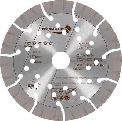 Obrázek produktu pro PRODIAMANT Diamantový řezací kotouč 150 mm beton / žula Turbo BG013