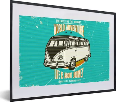 Produktbild von MuchoWow® MuchoWow® Gerahmtes Poster Oldtimer - Oldtimer - Auto 40x30 cm - Poster mit zchwarzem Bilderrahmen - Bilderrahmen - Poster im Rahmen