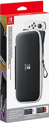 Produktbild von Nintendo Switch-Tasche & -Schutzfolie - Schwarz/Weiß