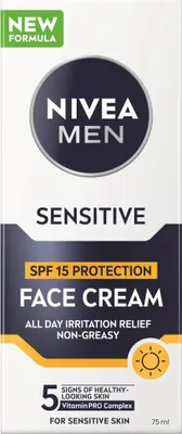 Zdjęcie produktu dla Nivea Men Sensitive Ochronny krem do twarzy SPF15, 75 ml