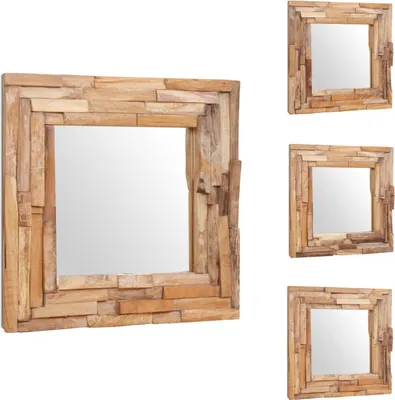 Obrázok produktu pre vidaXL Dekoratívne zrkadlo z teakového dreva 60 x 60 cm - Zrkadlo