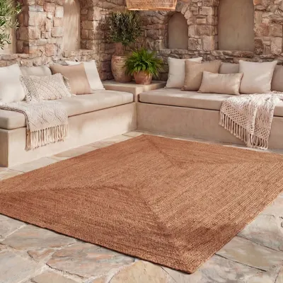Produktbild von Volero - Outdoor Jute Teppich - Bali Terra - 160x230 cm - Wohnzimmer, Esszimmer, Balkon, Garten, Terrasse - Boho, Ländlich