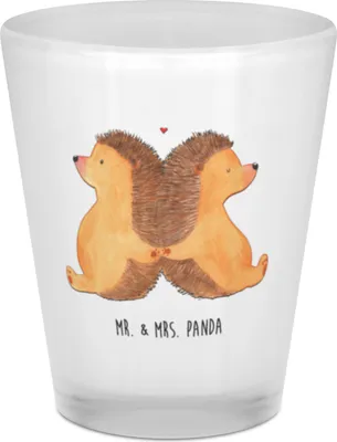 Produktbild von Mr. & Mrs. Panda Schnapsglas Igel händchenhaltend - Transparent - Geschenk, glücklich, Pinnchen, Gläschen, Lieblingsmensch, Likörglas, Hocheitstag, Shot Glas, Verknallt