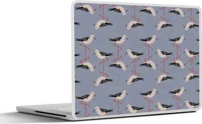 Produktbild von MuchoWow® Laptop Aufkleber Sticker Cover Vogel - Storch - Muster 32.5x23.5 cm - Sticker für Laptop - Selbstklebend