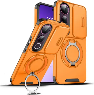 Obrázek produktu pro Dvouvrstvé pouzdro pro vivo V50 Lite, posuvným krytem fotoaparátu a magnetickým kroužkovým stojánkem Pomerančový