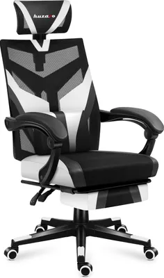 Produktbild von huzaro Combat 5.0 | Gaming Stuhl Ergonomischer Bürostuhl PC-Stuhl | Fußstütze Verstellbare Kopfstütze bis 140 kg 90-140° Neigungswinkel | Weiß