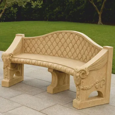 Produktbild von Casa Padrino Barock Beton Gartenbank Beige 196 cm - Barock Garten & Terrassen Möbel