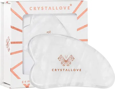 Produktbild von CRYSTALLOVE Gua Sha Gesichtsmassageplatte mit Bergkristall