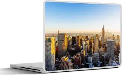 Produktbild von MuchoWow® Laptop Aufkleber Sticker Cover New York - Sonne - Skyline 30x22 cm - Laptop-Sticker