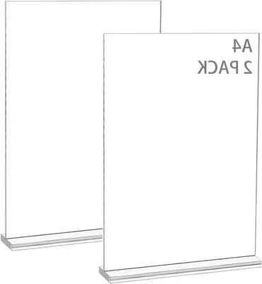Image de Porte-affiches transparent en acrylique, format A4, en forme de T