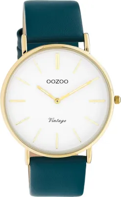 Produktbild von Oozoo Armbanduhr türkis Leder C20228 Vintage Series Damen Analog-Quarzuhr UOC20228
