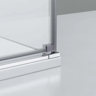 Produktbild von Duschkabine Eckdusche 8 mm Nano Echtglas DX403 - Breite wählbar, Montage:Tür nach rechts öffnend, Breite Türelement:80 cm, Breite Glas feststehend:80cm