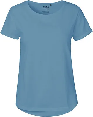 Immagine prodotto di Neutral O80012 | Maglietta da donna con maniche arrotolate / Maglia singola - Colore: Dusty Indigo - Taglia: M