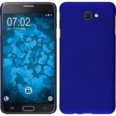 Produktbild von PhoneNatic Case kompatibel mit Samsung Galaxy J7 Prime - Hülle blau gummiert Hard-case + 2 Schutzfolien