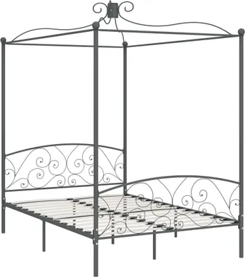 Immagine prodotto di Letto a Baldacchino Grigio in Metallo 120x200 cm