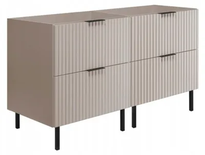 Zdjęcie produktu dla Szafka Łazienkowa Stojąca Pod Umywalkę 120X46 Cm Flisan Kaszmir Ryflowana