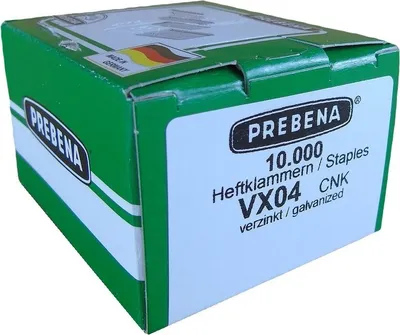 Produktbild von Prebena Klammern VX04 CNK verzinkt 4,0mm für AEG BeA Bosch Novus Typ 53 Rapid R53 KL-50 10M